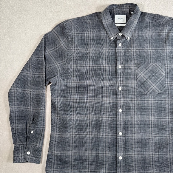 Billy Reid Shirt Mens X Large Gray Plaid Standard Fit Button Up Long Sleeve - Picture 2 of 13